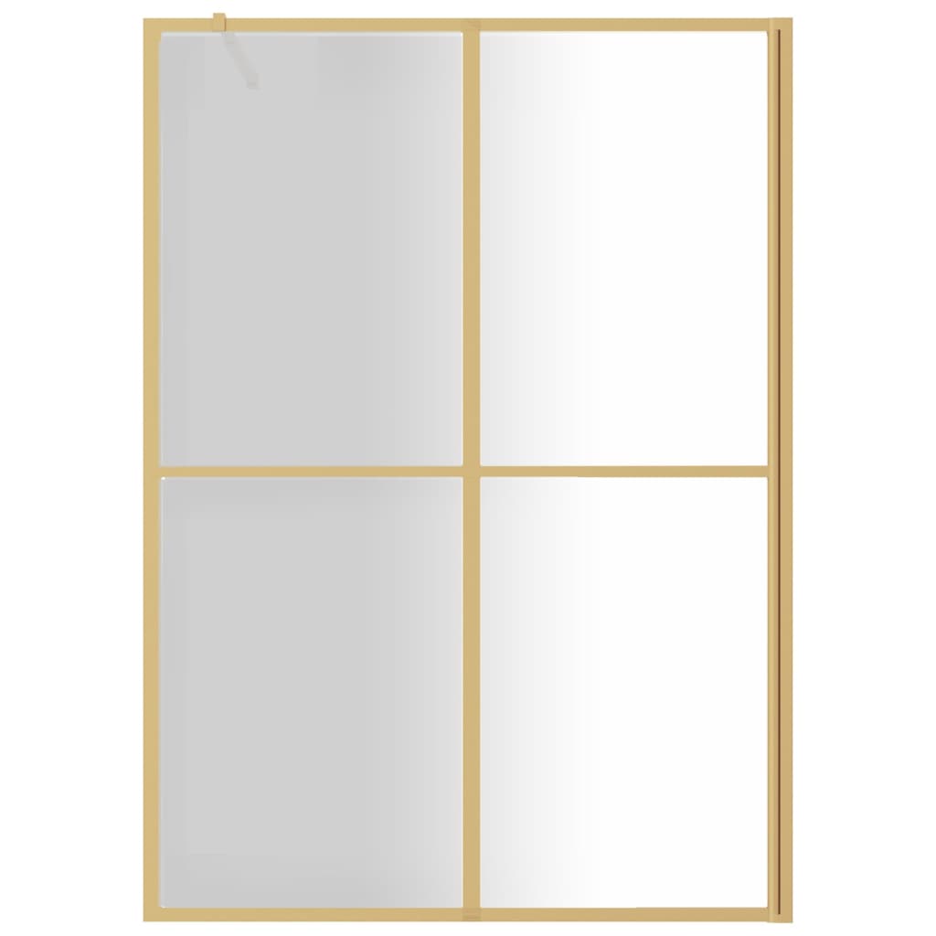 vidaXL Parete per Doccia Walk-in Vetro Trasparente ESG 140x195 cm Oro