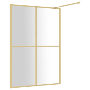 Parete per Doccia Walk-in Vetro Trasparente ESG 140x195 cm Oro 154951