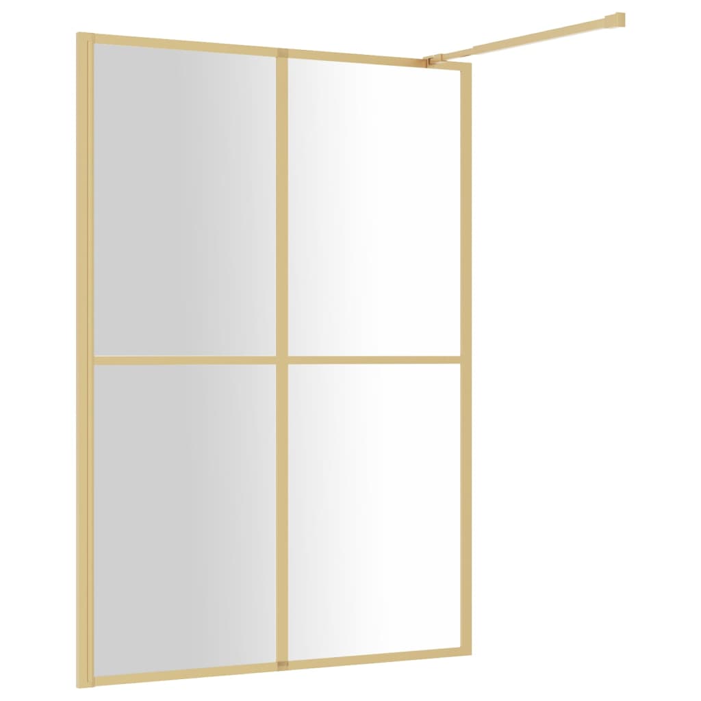 vidaXL Parete per Doccia Walk-in Vetro Trasparente ESG 140x195 cm Oro