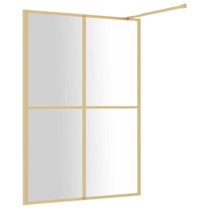 vidaXL Parete per Doccia Walk-in Vetro Trasparente ESG 140x195 cm Oro