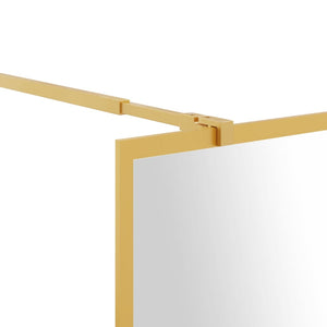 vidaXL Parete per Doccia Walk-in Vetro Trasparente ESG 140x195 cm Oro