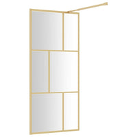 Parete per Doccia Walk-in Vetro Trasparente ESG 80x195 cm Oro 154953