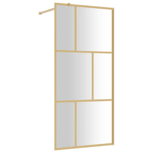 Parete per Doccia Walk-in Vetro Trasparente ESG 90x195 cm Oro 154955
