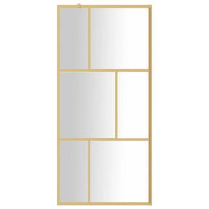 Parete per Doccia Walk-in Vetro Trasparente ESG 90x195 cm Oro 154955