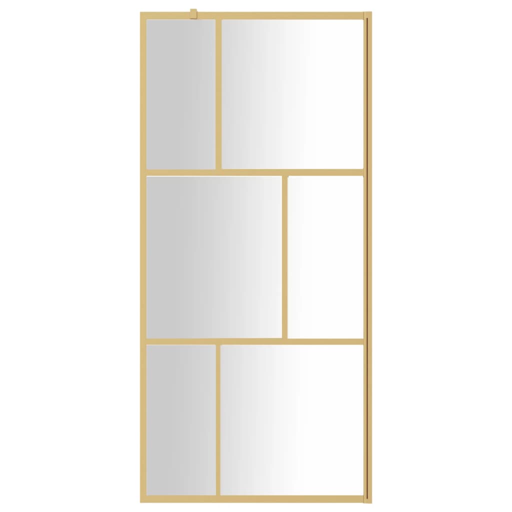Parete per Doccia Walk-in Vetro Trasparente ESG 90x195 cm Oro 154955