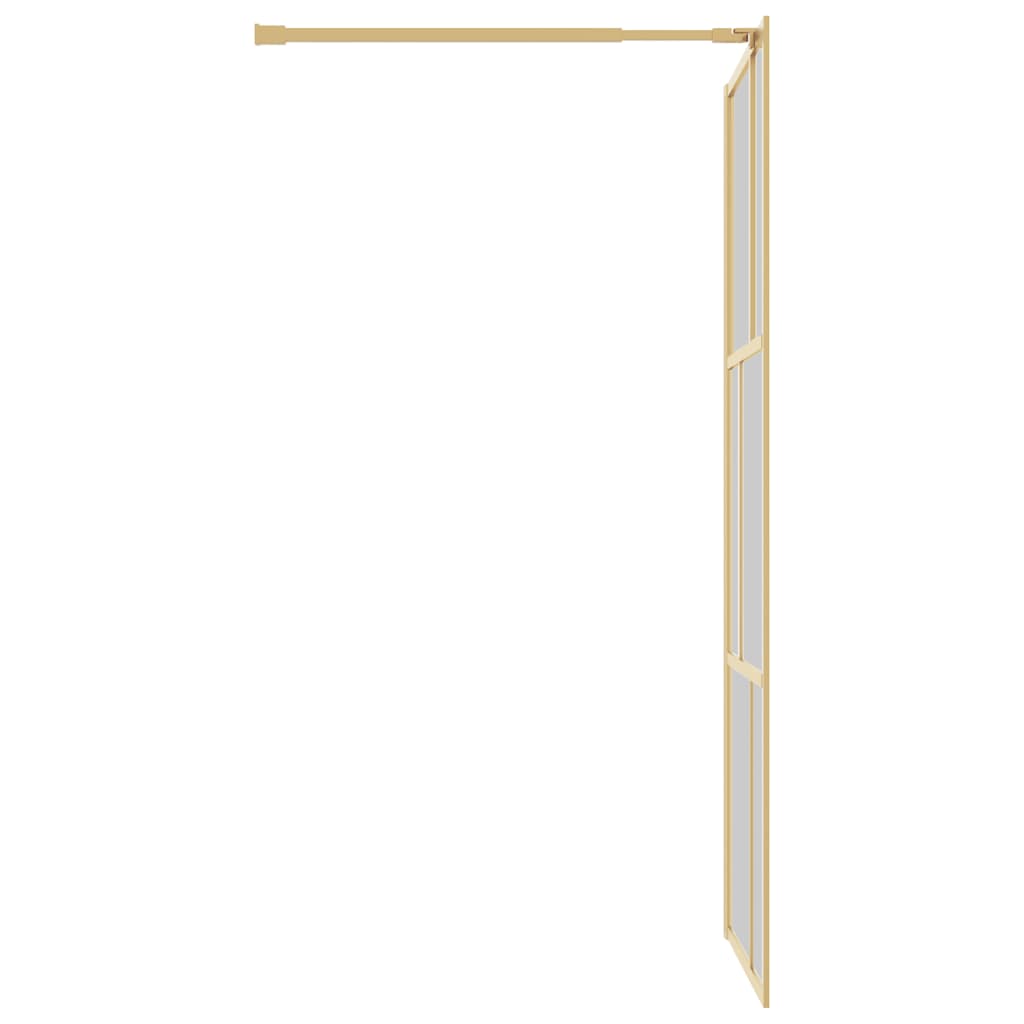 Parete per Doccia Walk-in Vetro Trasparente ESG 90x195 cm Oro 154955