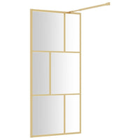 Parete per Doccia Walk-in Vetro Trasparente ESG 90x195 cm Oro 154955