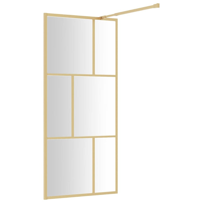 Parete per Doccia Walk-in Vetro Trasparente ESG 90x195 cm Oro 154955
