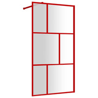 Parete per Doccia Walk-in Vetro Trasparente ESG 100x195cm Rossa