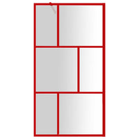 Parete per Doccia Walk-in Vetro Trasparente ESG 100x195cm Rossa