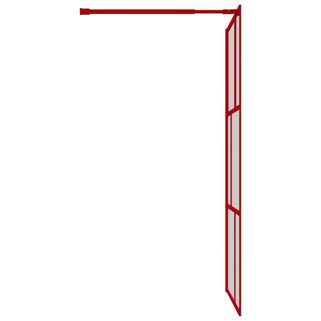 Parete per Doccia Walk-in Vetro Trasparente ESG 100x195cm Rossa 154956