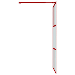 Parete per Doccia Walk-in Vetro Trasparente ESG 100x195cm Rossa 154956