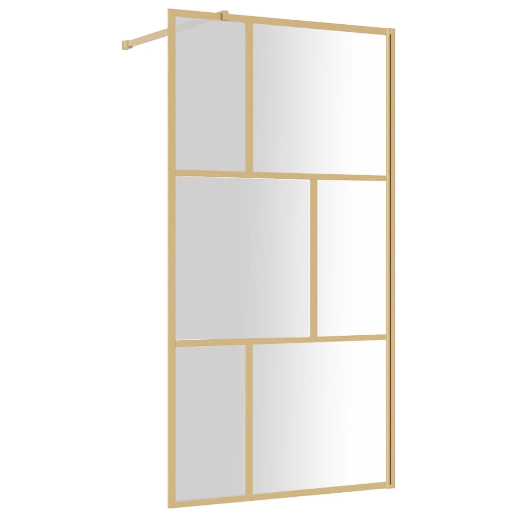 Parete per Doccia Walk-in Vetro Trasparente ESG 100x195 cm Oro 154957