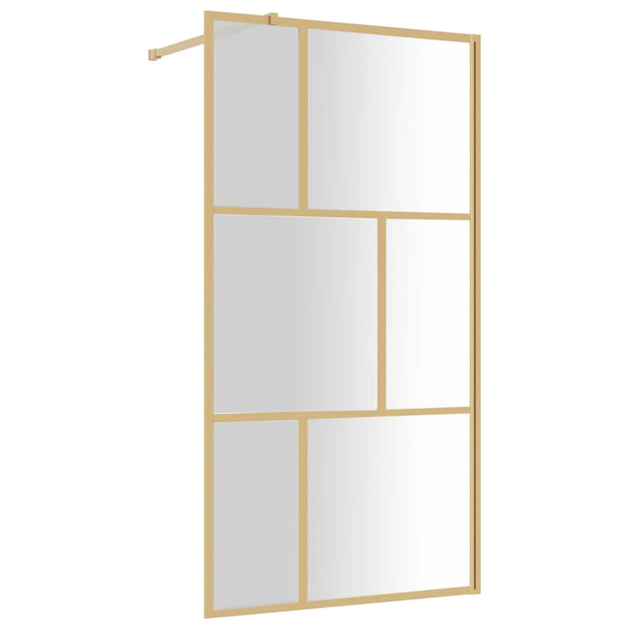 Parete per Doccia Walk-in Vetro Trasparente ESG 100x195 cm Oro 154957