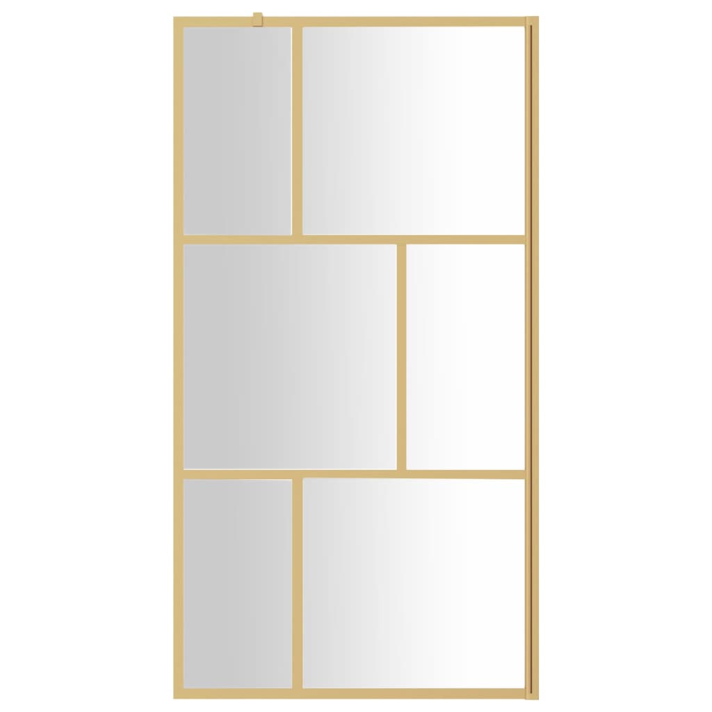 Parete per Doccia Walk-in Vetro Trasparente ESG 100x195 cm Oro 154957