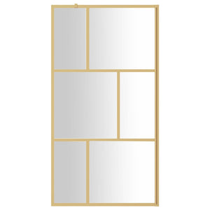 Parete per Doccia Walk-in Vetro Trasparente ESG 100x195 cm Oro 154957