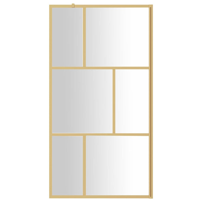 Parete per Doccia Walk-in Vetro Trasparente ESG 100x195 cm Oro 154957