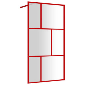 Parete per Doccia Walk-in Vetro Trasparente ESG 115x195cm Rossa 154958