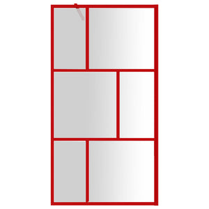 Parete per Doccia Walk-in Vetro Trasparente ESG 115x195cm Rossa 154958