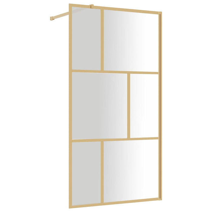 Parete per Doccia Walk-in Vetro Trasparente ESG 115x195 cm Oro 154959