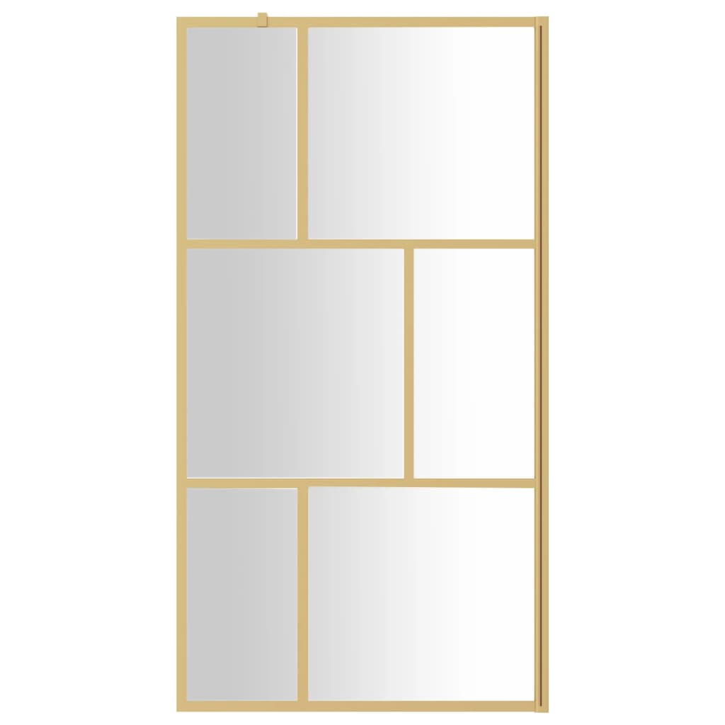 Parete per Doccia Walk-in Vetro Trasparente ESG 115x195 cm Oro 154959