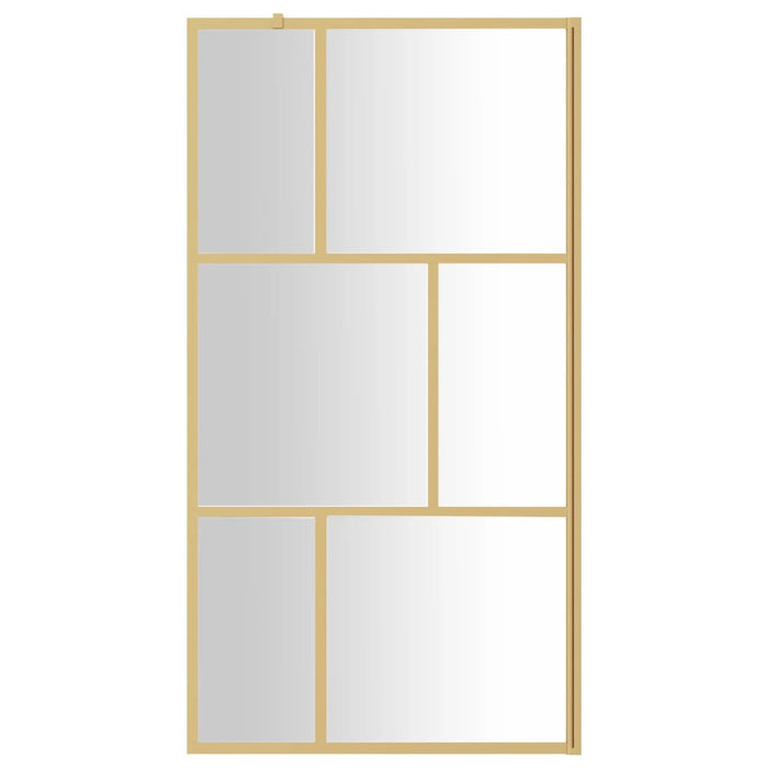 Parete per Doccia Walk-in Vetro Trasparente ESG 115x195 cm Oro 154959
