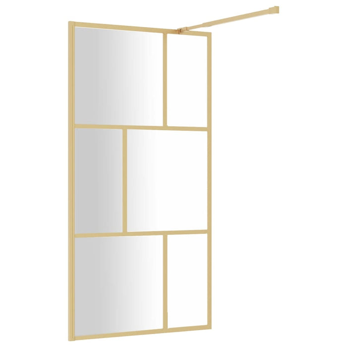 Parete per Doccia Walk-in Vetro Trasparente ESG 115x195 cm Oro 154959