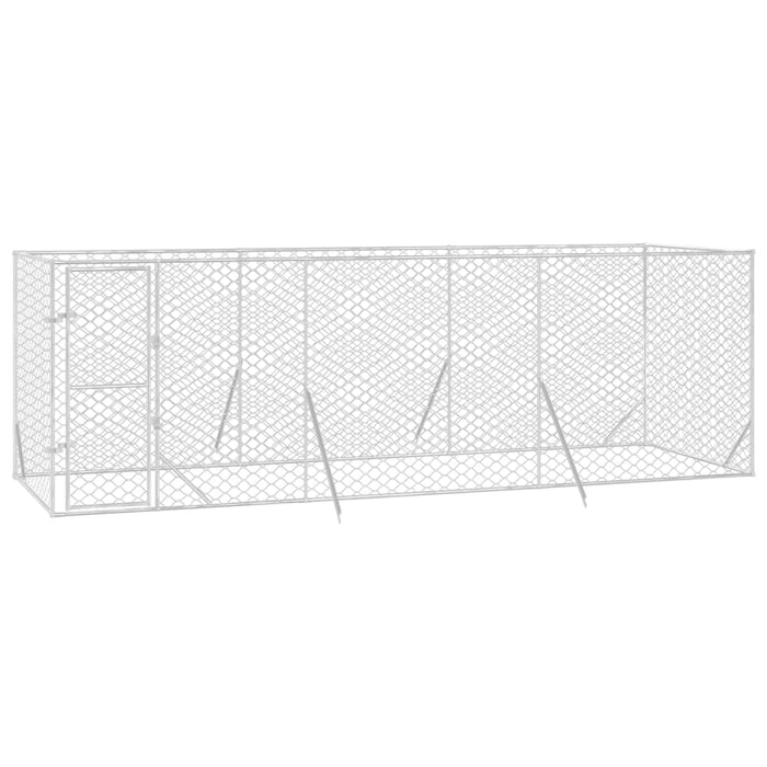 Cuccia per Cani da Esterno Argento 6x2x2 m in Acciaio Zincatocod mxl 117729