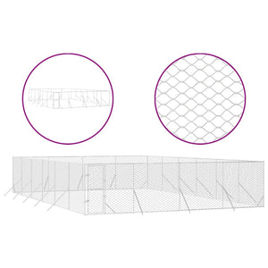 Cuccia per Cani da Esterno Argento 8x12x2 m in Acciaio Zincatocod mxl 117728