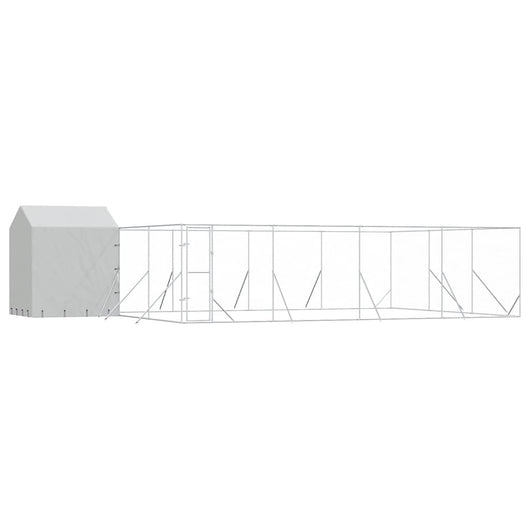 Cuccia Cani da Esterno Tetto Argento 10x6x2,5 m Acciaio Zincato 3190480
