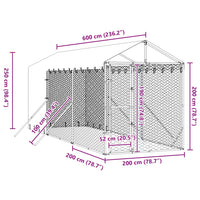 Cuccia Cani da Esterno Tetto Argento 2x6x2,5 m Acciaio Zincato 3190491