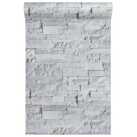 Carta da Parati 3D Pietra Grigio Chiaro 10x0,53 m Non Tessuto 353393