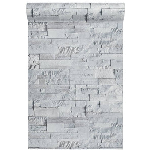 Carta da Parati 3D Pietra Grigio Chiaro 10x0,53 m Non Tessuto 353393