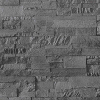 Carta da Parati 3D Effetto Pietra Nero 10x0,53 m Non Tessuto 353394