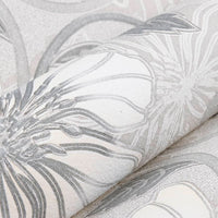 Carta da Parati 3D Motivo Floreale Grigio 10x0,53 m Non Tessuto 353403