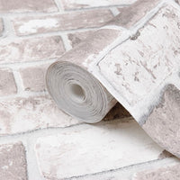 Carta da Parati 3D Motivo Mattoni Grigio 10x0,53 m Non Tessuto