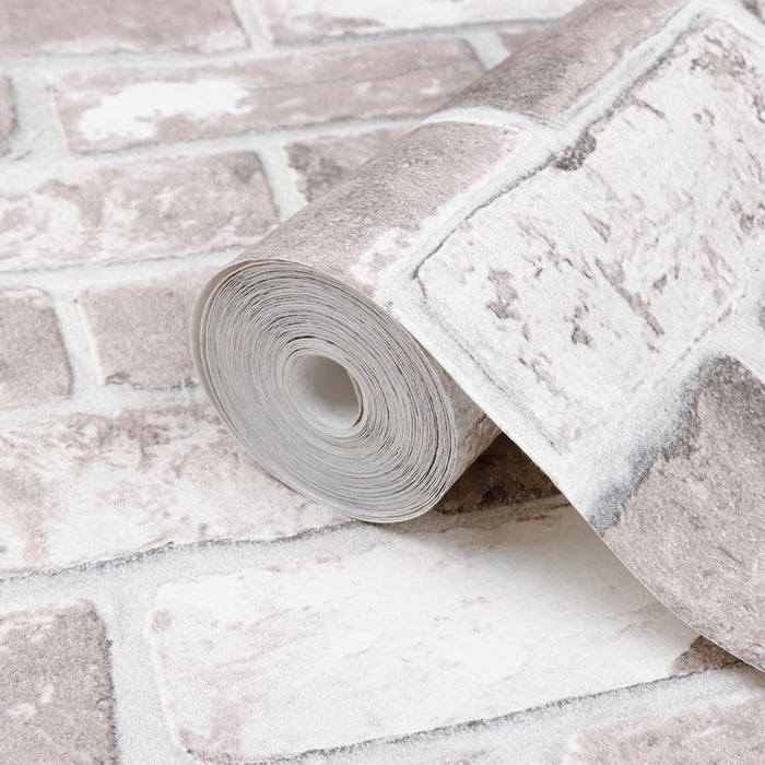 Carta da Parati 3D Motivo Mattoni Grigio 10x0,53 m Non Tessuto