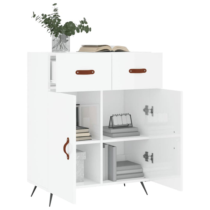 Credenza 69,5x34x90 cm in Legno Multistrato Bianco Lucido 827950