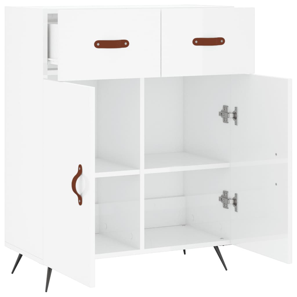 Credenza 69,5x34x90 cm in Legno Multistrato Bianco Lucido 827950