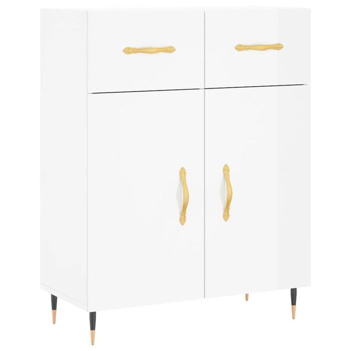 Credenza-Buffet-Armadio da cucina 69,5x34x90 cm in Legno Multistrato Bianco Lucido 601997