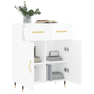 Credenza 69,5x34x90 cm in Legno Multistrato Bianco Lucido 827958