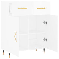 Credenza 69,5x34x90 cm in Legno Multistrato Bianco Lucido 827958