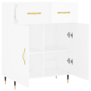 Credenza 69,5x34x90 cm in Legno Multistrato Bianco Lucido 827958