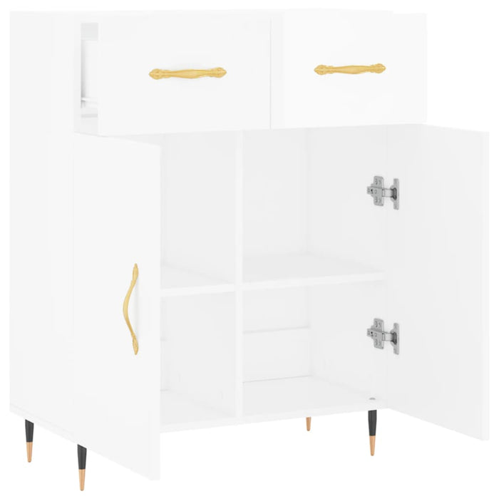 Credenza 69,5x34x90 cm in Legno Multistrato Bianco Lucido 827958