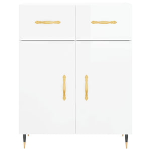 Credenza 69,5x34x90 cm in Legno Multistrato Bianco Lucido 827958