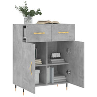 Credenza Grigio Cemento 69,5x34x90 cm in Legno Multistrato 827960