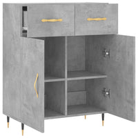 Credenza Grigio Cemento 69,5x34x90 cm in Legno Multistrato 827960