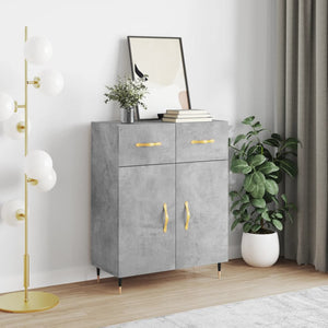 Credenza Grigio Cemento 69,5x34x90 cm in Legno Multistrato 827960