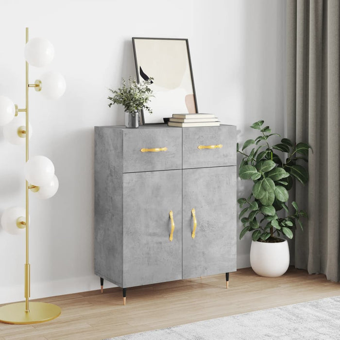 Credenza Grigio Cemento 69,5x34x90 cm in Legno Multistrato 827960