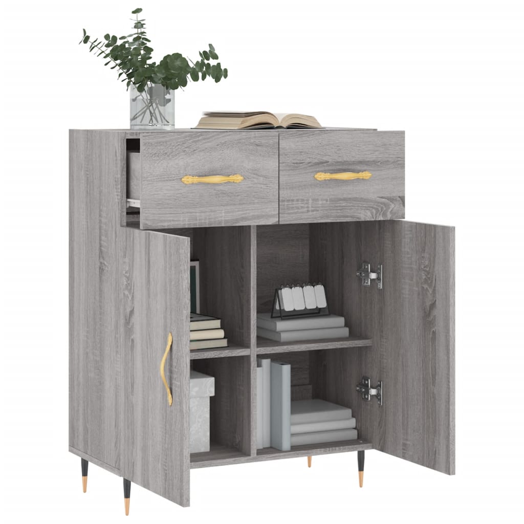 Credenza Grigio Sonoma 69,5x34x90 cm in Legno Multistrato 827962